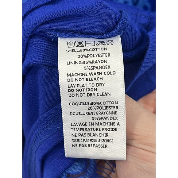 NEW Anthro Cobalt Blue Lace Overlay Shift Dress size Small Winter Boho - Picture 8 of 9